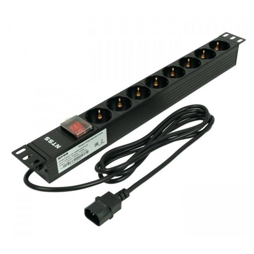 Блок распределения питания NTSS NTSS-PDU-DA1017 гор.размещ. 8xSchuko базовые 10A C14 2м