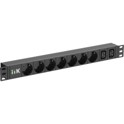 PDU 7 розеток нем. ст. + 2 С13 1U каб. 2м нем. ст.