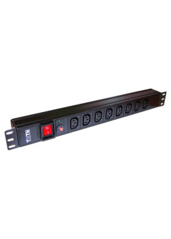 Блок распределения питания Lanmaster TWT-PDU19-10A8C3 гор.размещ. 8xC13 базовые 10A C14