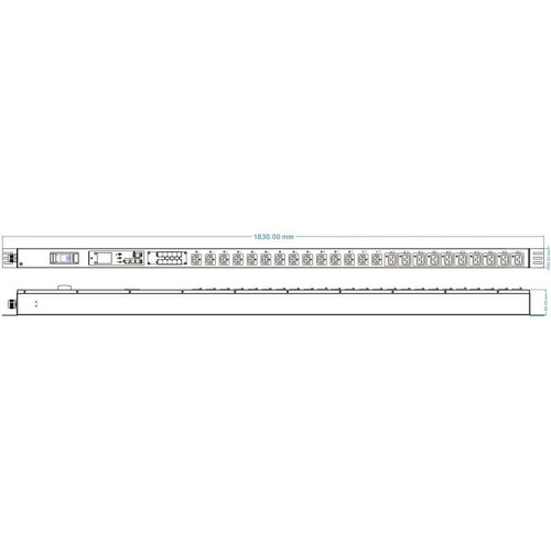 Блок распределения питания Powercom PDU-32AVMS24-14C3-10C9-1P