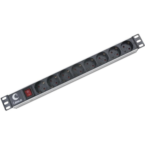Блок распределения питания Cabeus PDU-8P гор.размещ. 8xSchuko 10A C14 2м