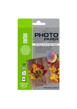 Фотобумага Cactus CS-MA622050DS 10x15/220г/м2/50л./белый матовое/матовое для струйной печати