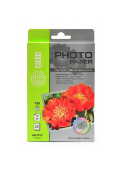 Фотобумага Cactus CS-GA618025 10x15/180г/м2/25л./белый глянцевое для струйной печати