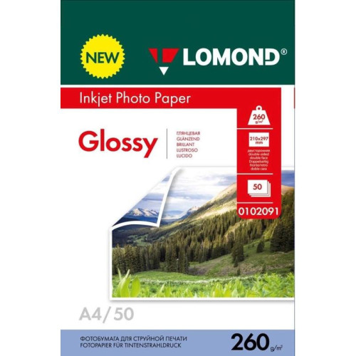 Фотобумага Lomond 0102091 A4/260г/м2/50л./белый глянцевое/глянцевое для струйной печати
