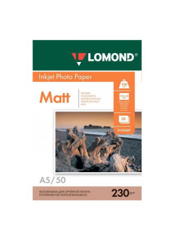 Фотобумага Lomond 0102069 A5/230г/м2/50л./белый матовое для струйной печати