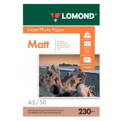 Фотобумага Lomond 0102069 A5/230г/м2/50л./белый матовое для струйной печати