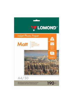 Фотобумага Lomond 0102015 A4/190г/м2/50л./белый матовое для струйной печати