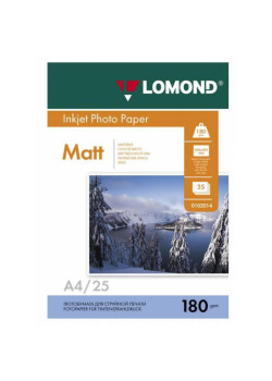 Фотобумага Lomond 0102037 A4/180г/м2/25л./белый матовое для струйной печати