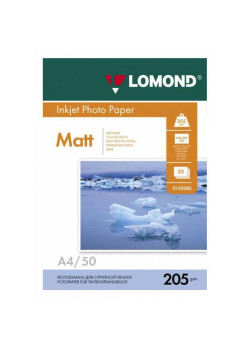Фотобумага Lomond 0102085 A4/205г/м2/50л./белый матовое для струйной печати