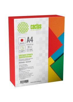 Бумага Cactus CS-CPR-A480500 A4/80г/м2/500л./красный интенсив