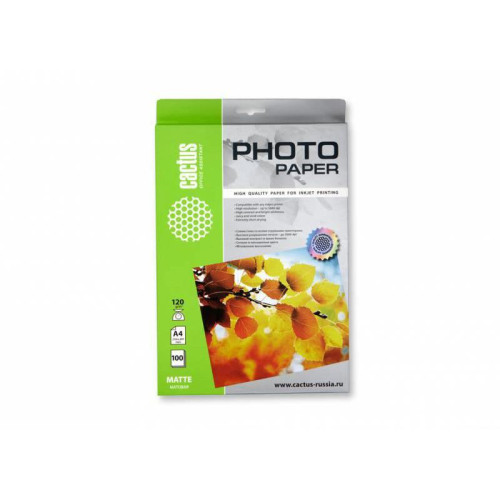 Фотобумага Cactus CS-MA4120100 A4/120г/м2/100л./белый матовое для струйной печати