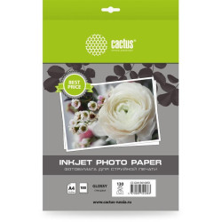 Фотобумага Cactus CS-GA4130100ED A4/130г/м2/100л./белый глянцевое для струйной печати