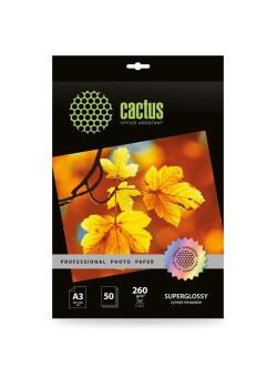 Фотобумага Cactus Prof CS-HGA326050 A3/260г/м2/50л./белый глянцевое для струйной печати