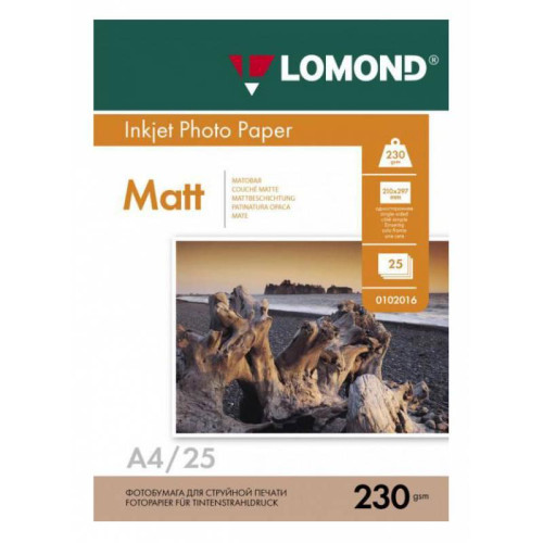 Фотобумага Lomond 0102050 A4/230г/м2/25л./белый матовое для струйной печати