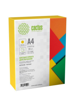 Бумага Cactus CS-CPY-A480500 A4/80г/м2/500л./желтый интенсив