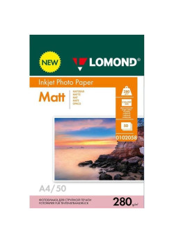 Фотобумага Lomond 0102058 A4/280г/м2/50л./белый матовое для струйной печати