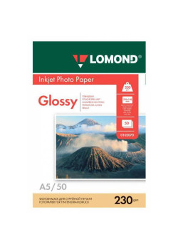 Фотобумага Lomond 0102070 A5/230г/м2/50л./белый глянцевое для струйной печати