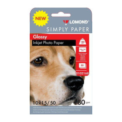 Бумага Lomond Simply 0102168 10x15/180г/м2/50л./белый CIE148% глянцевое для струйной печати