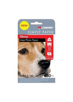Бумага Lomond Simply 0102168 10x15/180г/м2/50л./белый CIE148% глянцевое для струйной печати