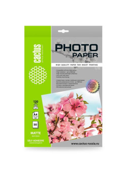 Фотобумага Cactus CS-MSA412050 A4/120г/м2/50л./белый матовое самоклей. для струйной печати
