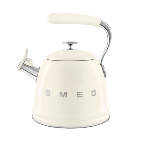 Чайник SMEG, стиль 50-х г.г., со свистком, 2.3 л, индикация уровня воды, цвет кремовый