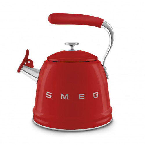 Чайник SMEG, стиль 50-х г.г., со свистком, 2.3 л, индикация уровня воды, цвет красный
