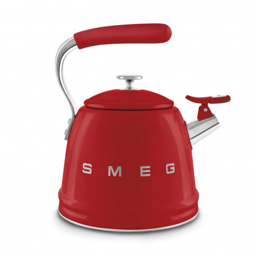Чайник SMEG, стиль 50-х г.г., со свистком, 2.3 л, индикация уровня воды, цвет красный