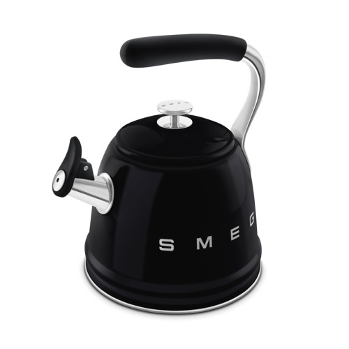 Чайник SMEG, стиль 50-х г.г., со свистком, 2.3 л, индикация уровня воды, цвет черный