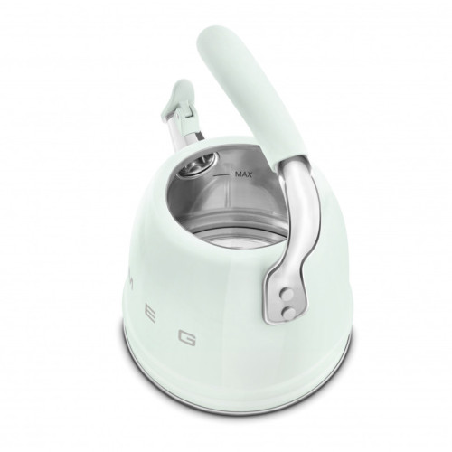 Чайник SMEG, стиль 50-х г.г., со свистком, 2.3 л, индикация уровня воды, цвет пастельный зеленый