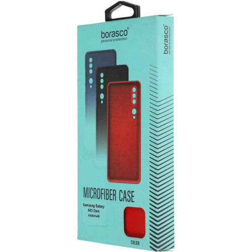 Чехол (клип-кейс) BoraSCO для Samsung Galaxy A03 Core Microfiber Case красный (40945)