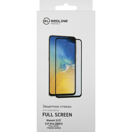 Защитное стекло для экрана Redline УТ000027429 черный для Xiaomi 11T/11T Pro прозрачная 1шт.