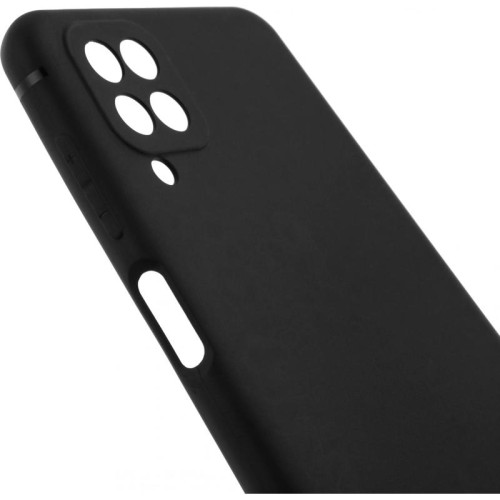 Чехол (клип-кейс) BoraSCO для Samsung Galaxy A12 Silicone Case черный (матовый) (39790)