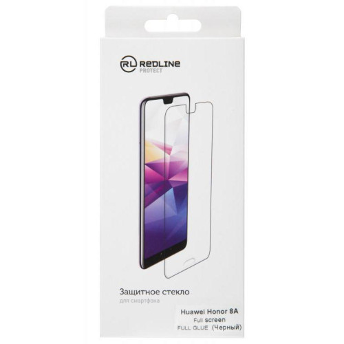 Защитное стекло для экрана Redline черный для Huawei Honor 8A/8A pro/U6 2019 1шт. (УТ000017075)