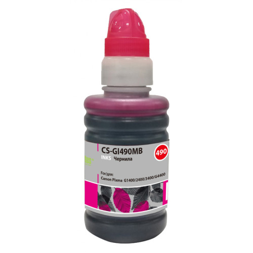 -/ Чернила Cactus CS-GI490MB GI-490 пурпурный 100мл для Canon Pixma G1400/G2400/G3400