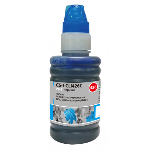 -/ Чернила Cactus CS-I-CLI426C голубой 100мл для Canon Pixma MG5140/5240/6140/8140/MX884