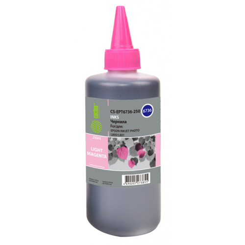 -/ Чернила Cactus CS-EPT6736-250 T6736 светло-пурпурный 250мл для Epson L800/L810/L850/L1800