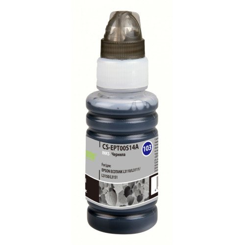 -/ Чернила Cactus CS-EPT00S14A 103BK черный 70мл для Epson L1110 Ecotank/L3100/L3101/L3110/L3150/L3151