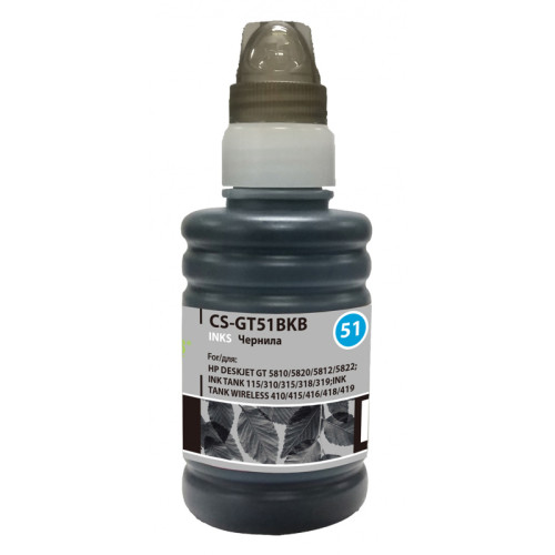 -/ Чернила Cactus CS-GT51BKB M0H57AE черный 100мл для DeskJet GT 5810/5820/5812/5822