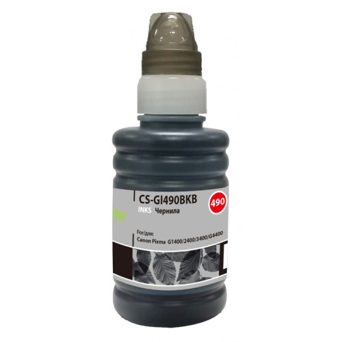 -/ Чернила Cactus CS-GI490BKB GI-490 черный 100мл для Canon Pixma G1400/G2400/G3400