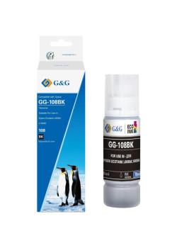 Чернила G&G GG-108BK C13T09C14A черный70мл для Epson Ecotank L8050/L18050