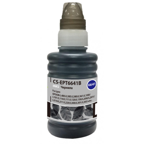 -/ Чернила Cactus CS-EPT6641B T6641 черный 100мл для Epson L100/L110/L120/L132/L200/L210/L222/L300/L312