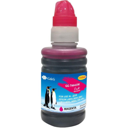Чернила G&G GG-T6643M пурпурный, 100 мл, для Epson L100/L110/L120/L130/L132/L210/L222 Чернила G&G GG-T6643M пурпурный, 100 мл, для Epson L100/L110/L120/L130/L132/L210/L222