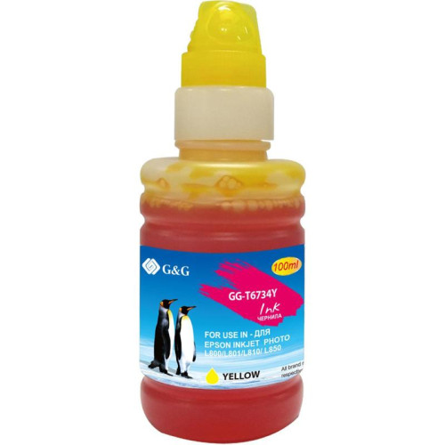 Чернила G&G GG-T6734Y желтый, 100 мл, для Epson L800/L805/L810/L850 Чернила G&G GG-T6734Y желтый, 100 мл, для Epson L800/L805/L810/L850
