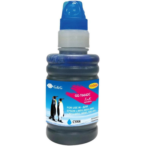 Чернила G&G GG-T6642C голубой, 100 мл, для Epson L100/L110/L120/L130/L132/L210/L222 Чернила G&G GG-T6642C голубой, 100 мл, для Epson L100/L110/L120/L130/L132/L210/L222