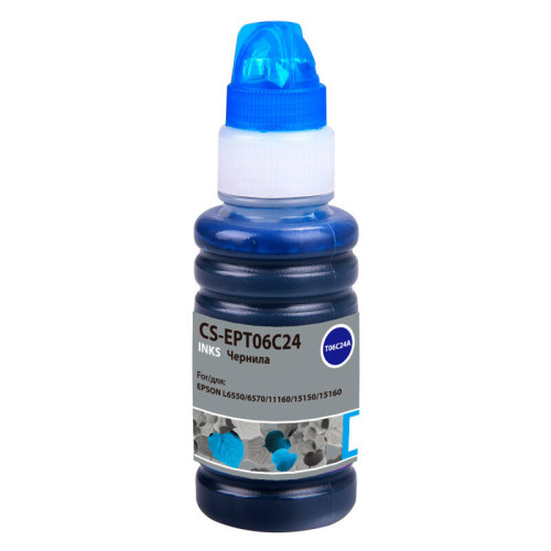 -/ Чернила Cactus CS-EPT06C24 112С голубой 70мл для Epson L6550/6570/11160/15150/15160