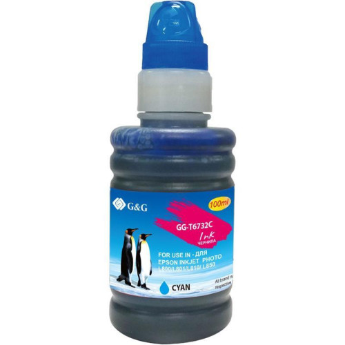Чернила G&G GG-T6732C голубой, 100 мл, для Epson L800/L805/L810/L850 Чернила G&G GG-T6732C голубой, 100 мл, для Epson L800/L805/L810/L850