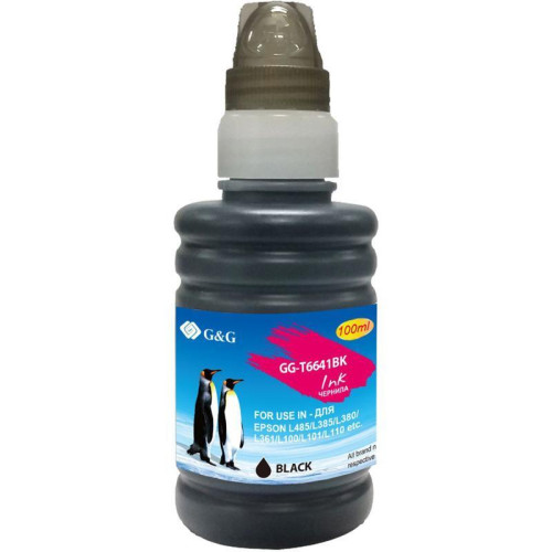 Чернила G&G GG-T6641BK черный, 100 мл, для Epson L100/L110/L120/L130/L132/L210/L222