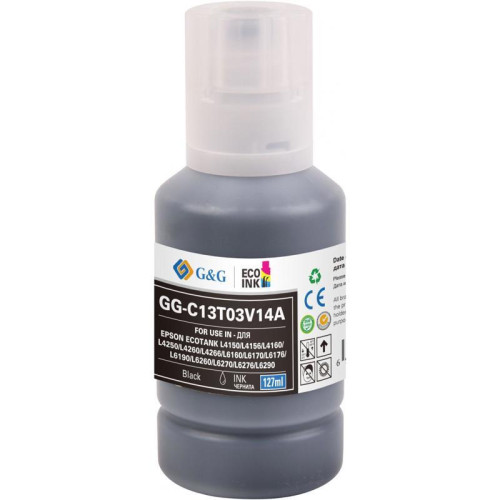 Чернила G&G GG-C13T03V14A 101BK черный пигментный, 127 мл, для Epson L4150/L4160/L6160/L6170