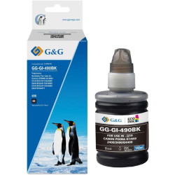 Чернила G&G GG-GI-490BK GI-490 черный пигментный, 140 мл, для Canon PIXMA G1400/G2400/G3400/G4400