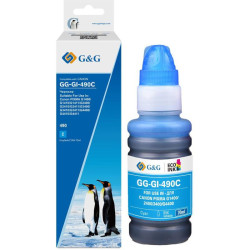 Чернила G&G GG-GI-490C GI-490  голубой, 70 мл, для Canon PIXMA G1400/G2400/G3400/G4400